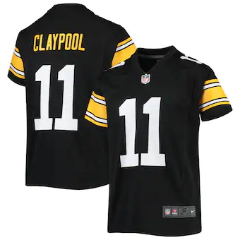 youth nike chase claypool black pittsburgh steelers alterna
